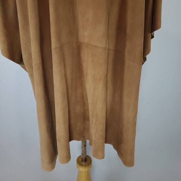 Eskandar Brown Suede Leather Tabard Vest Kimono Open Front Jacket Lagenlook O/S - Picture 11 of 16